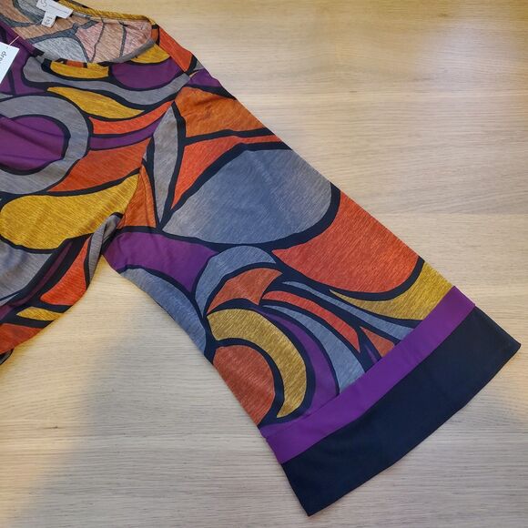 NEW Vintage Y2K Plus Size Psychedelic Bell Sleeve Dress - Picture 6 of 8